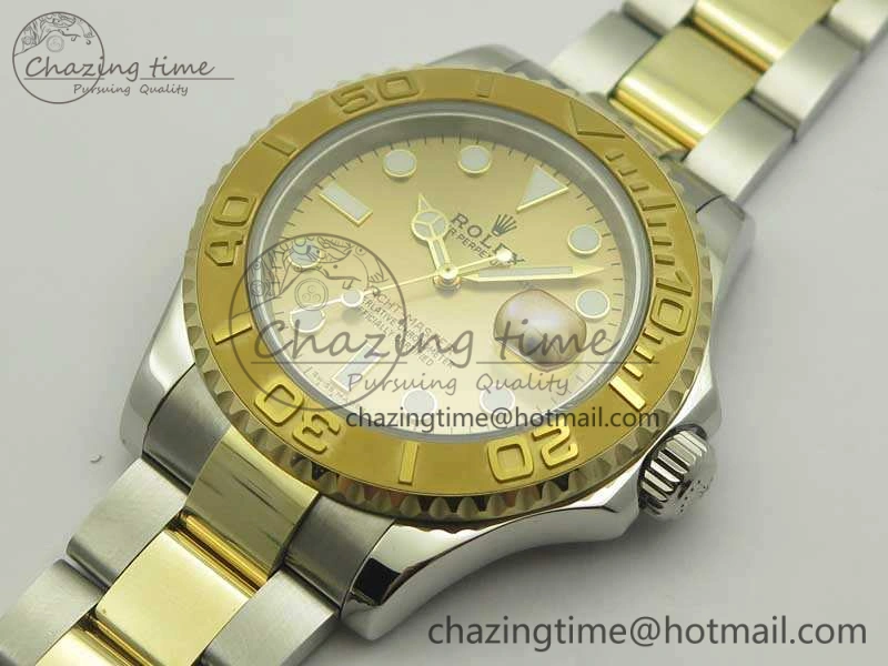 Yacht-Master 116655 3AF Best Edition YG Wrapped Gold Dial On SS YG Bracelet A2824