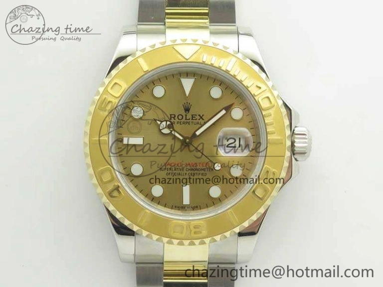Yacht-Master 116655 3AF Best Edition YG Wrapped Gold Dial On SS YG Bracelet A2824