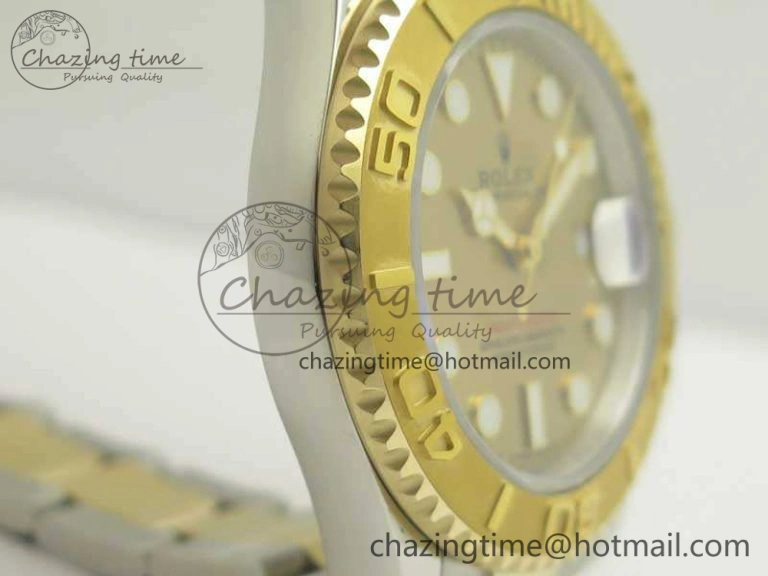 Yacht-Master 116655 3AF Best Edition YG Wrapped Gold Dial On SS YG Bracelet A2824