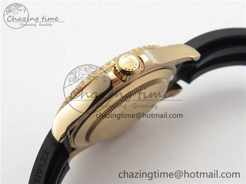 Yacht-Master 116655 ARF 1:1 Best Edition Black Ceramic Bezel 904L Steel on Oysterflex Rubber Strap A2824