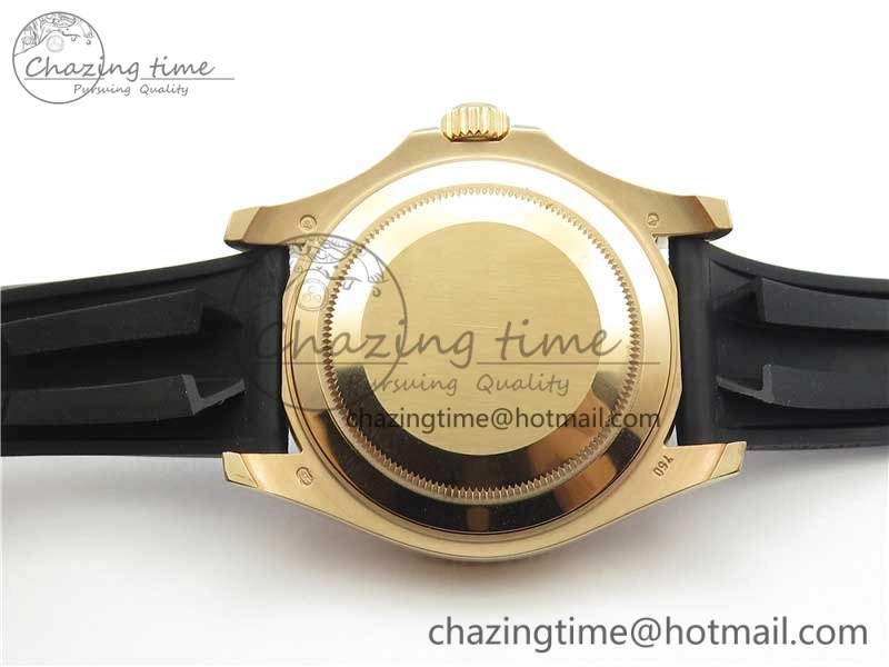 Yacht-Master 116655 ARF 1:1 Best Edition Black Ceramic Bezel 904L Steel on Oysterflex Rubber Strap A2824