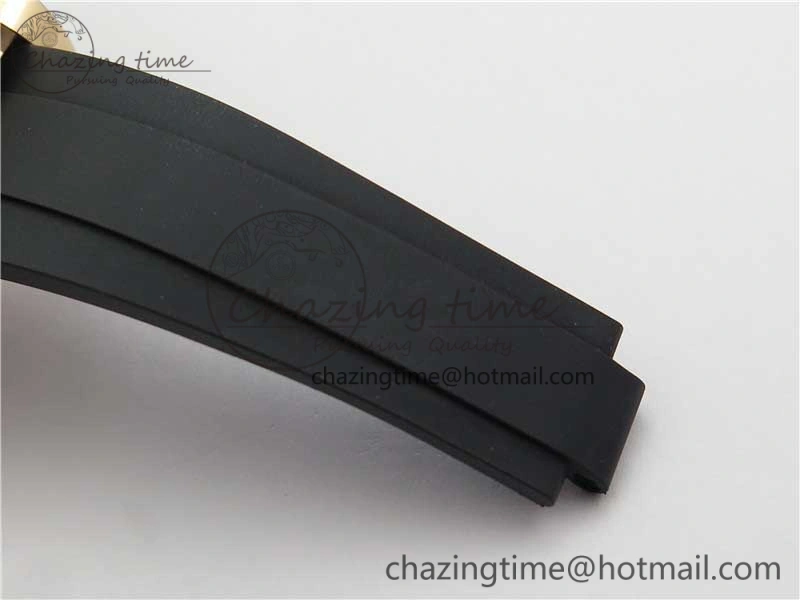 Yacht-Master 116655 ARF 1:1 Best Edition Black Ceramic Bezel 904L Steel on Oysterflex Rubber Strap A2824