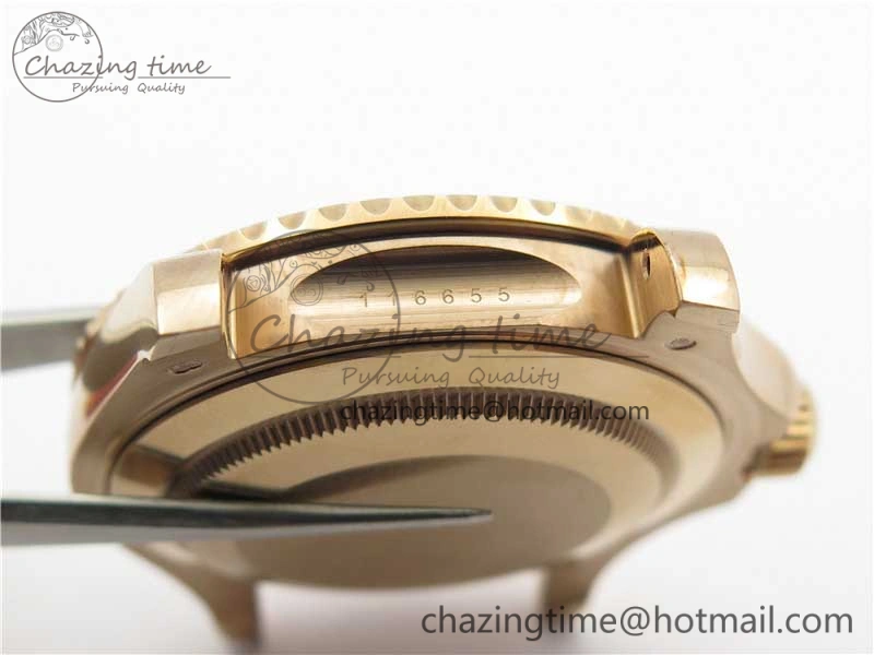 Yacht-Master 116655 ARF 1:1 Best Edition Black Ceramic Bezel 904L Steel on Oysterflex Rubber Strap A2824