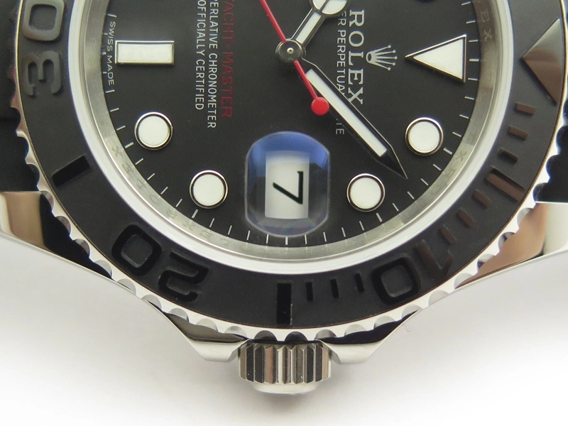 Yacht-Master 116655 ARF SS Custom Black Ceramic Bezel On Oysterflex Rubber Strap SH3135