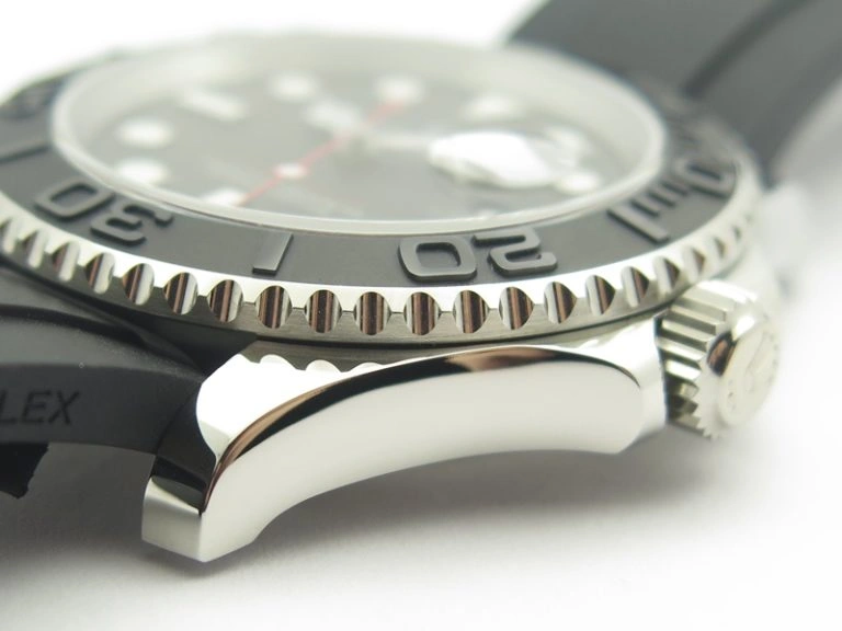 Yacht-Master 116655 ARF SS Custom Black Ceramic Bezel On Oysterflex Rubber Strap SH3135