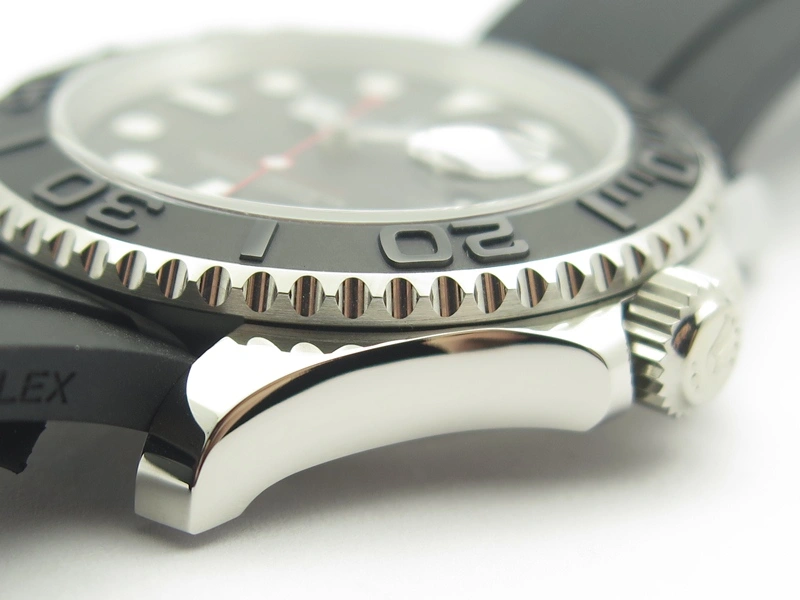 Yacht-Master 116655 ARF SS Custom Black Ceramic Bezel On Oysterflex Rubber Strap SH3135
