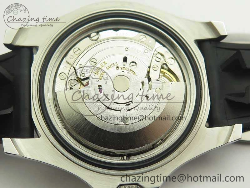 Yacht-Master 116655 ARF SS Custom Black Ceramic Bezel On Oysterflex Rubber Strap SH3135