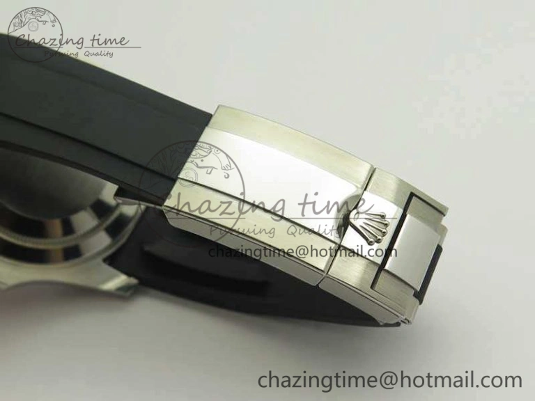 Yacht-Master 116655 ARF SS Custom Black Ceramic Bezel On Oysterflex Rubber Strap SH3135