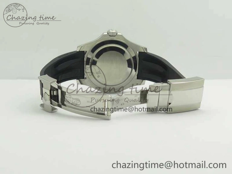 Yacht-Master 116655 ARF SS Custom Black Ceramic Bezel On Oysterflex Rubber Strap SH3135
