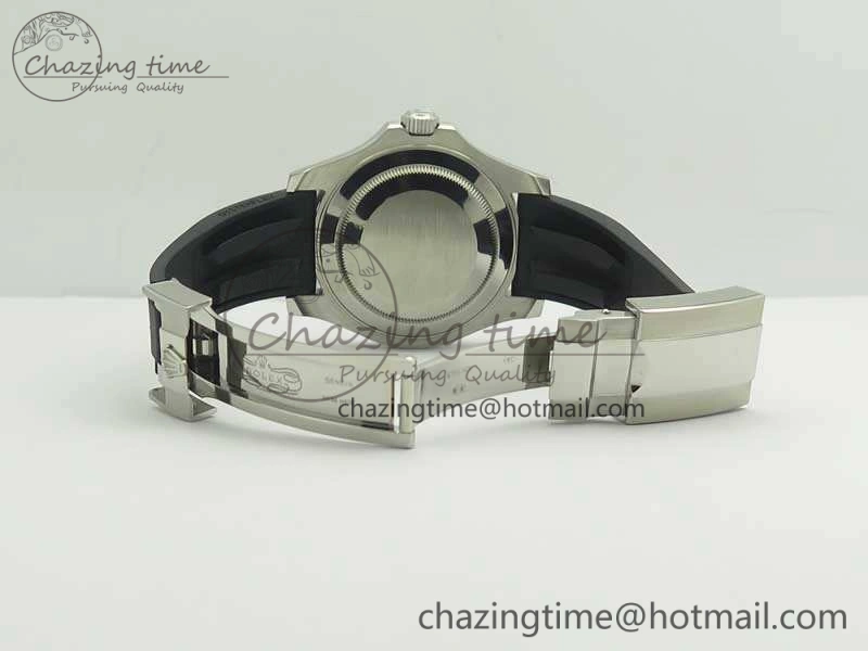 Yacht-Master 116655 ARF SS Custom Black Ceramic Bezel On Oysterflex Rubber Strap SH3135