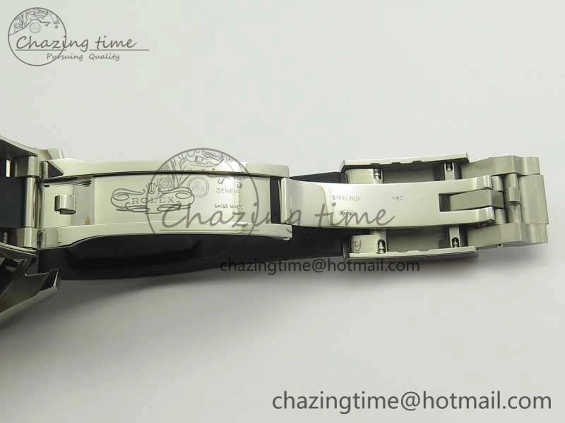 Yacht-Master 116655 ARF SS Custom Black Ceramic Bezel On Oysterflex Rubber Strap SH3135
