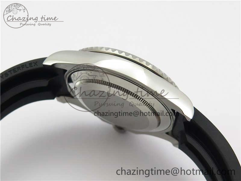 Yacht-Master 116655 ARF SS Custom Made Black Ceramic Bezel on Oysterflex Rubber Strap A2824