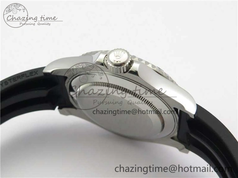 Yacht-Master 116655 ARF SS Custom Made Black Ceramic Bezel on Oysterflex Rubber Strap A2824