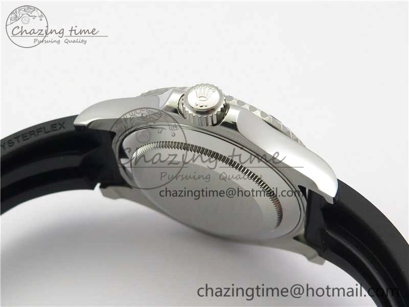Yacht-Master 116655 ARF SS Custom Made Black Ceramic Bezel on Oysterflex Rubber Strap A2824