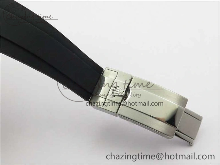 Yacht-Master 116655 ARF SS Custom Made Black Ceramic Bezel on Oysterflex Rubber Strap A2824
