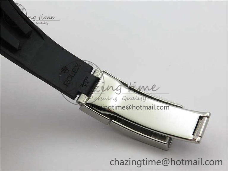 Yacht-Master 116655 ARF SS Custom Made Black Ceramic Bezel on Oysterflex Rubber Strap A2824