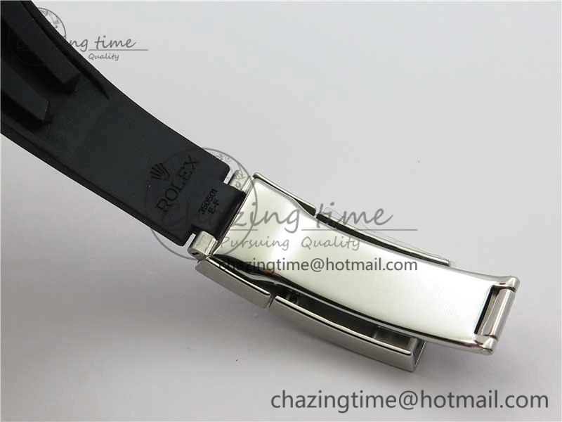 Yacht-Master 116655 ARF SS Custom Made Black Ceramic Bezel on Oysterflex Rubber Strap A2824