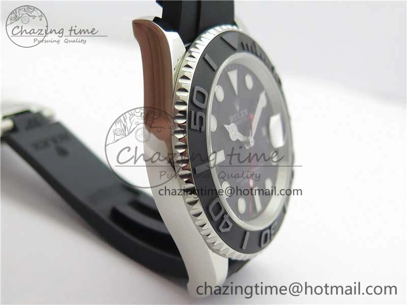 Yacht-Master 116655 ARF SS Custom Made Black Ceramic Bezel on Oysterflex Rubber Strap A2824