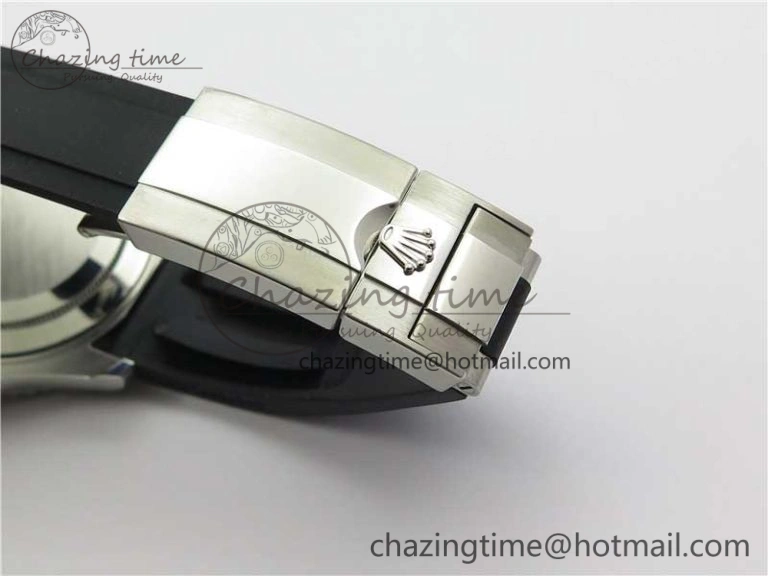 Yacht-Master 116655 ARF SS Custom Made Black Ceramic Bezel on Oysterflex Rubber Strap A2824