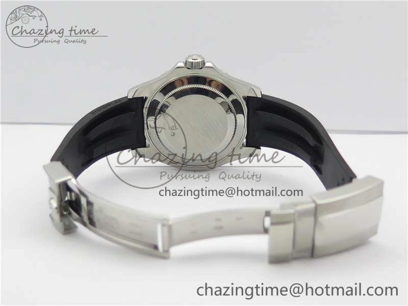 Yacht-Master 116655 ARF SS Custom Made Black Ceramic Bezel on Oysterflex Rubber Strap A2824