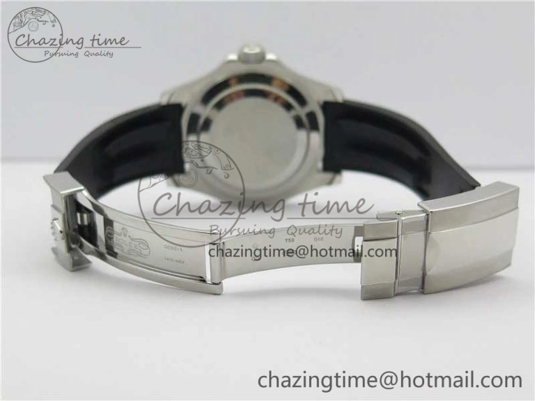 Yacht-Master 116655 ARF SS Custom Made Black Ceramic Bezel on Oysterflex Rubber Strap A2824