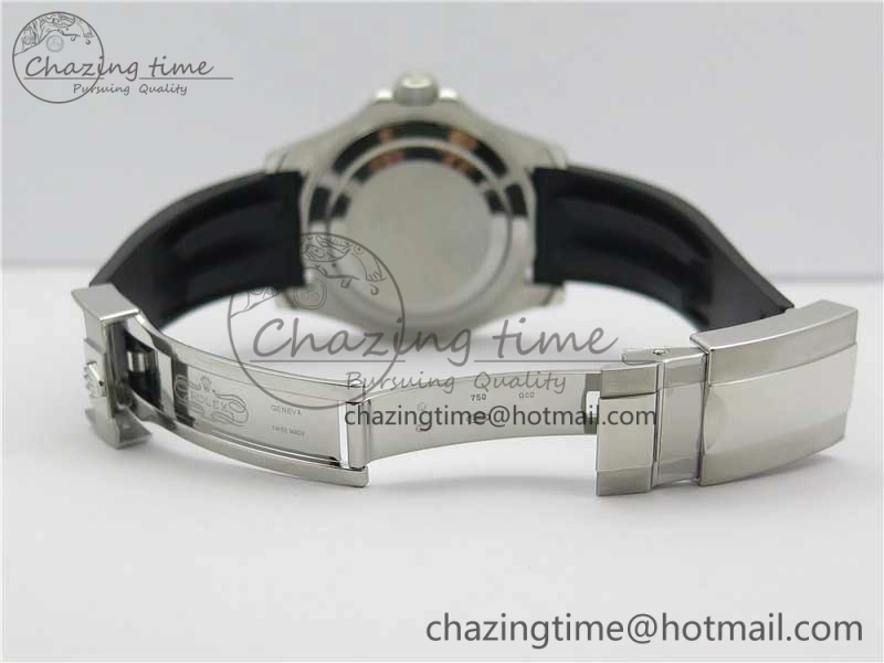 Yacht-Master 116655 ARF SS Custom Made Black Ceramic Bezel on Oysterflex Rubber Strap A2824