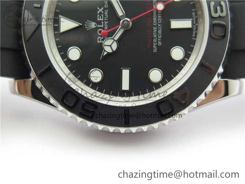Yacht-Master 116655 ARF SS Custom Made Black Ceramic Bezel on Oysterflex Rubber Strap A2824