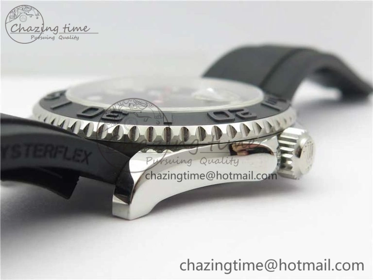 Yacht-Master 116655 ARF SS Custom Made Black Ceramic Bezel on Oysterflex Rubber Strap A2824