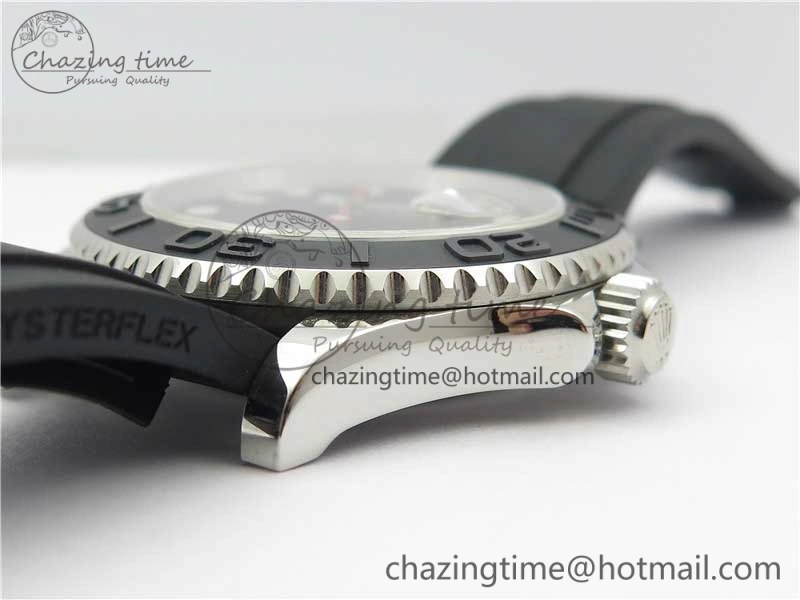 Yacht-Master 116655 ARF SS Custom Made Black Ceramic Bezel on Oysterflex Rubber Strap A2824