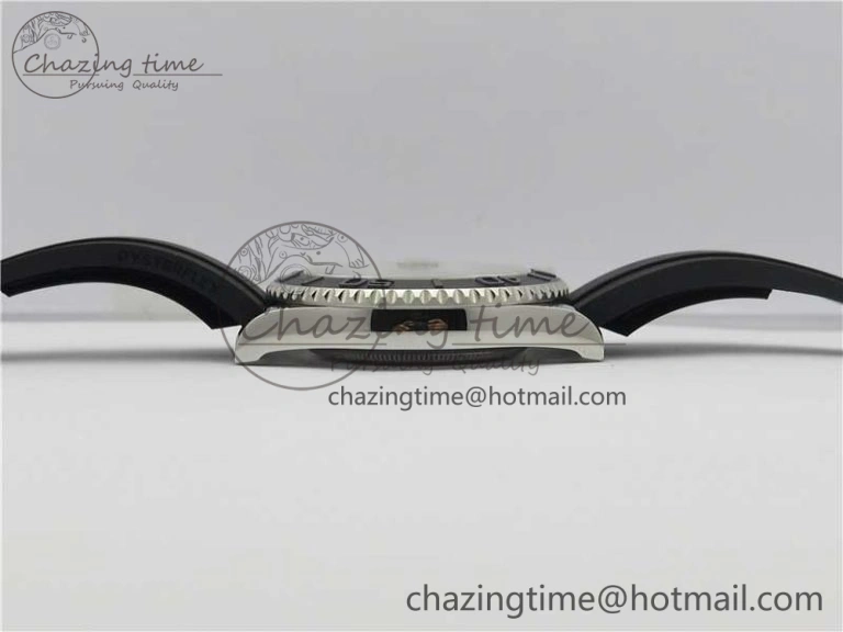 Yacht-Master 116655 ARF SS Custom Made Black Ceramic Bezel on Oysterflex Rubber Strap A2824