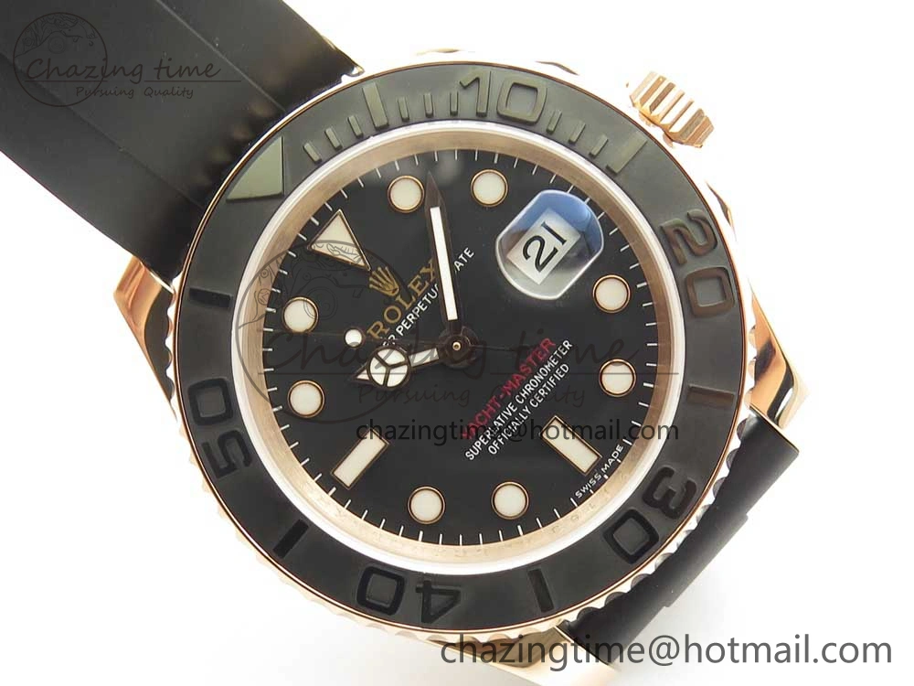 Yacht-Master 116655 DJF 1:1 Best Edition Black Ceramic Bezel on Oysterflex Rubber Strap A2836