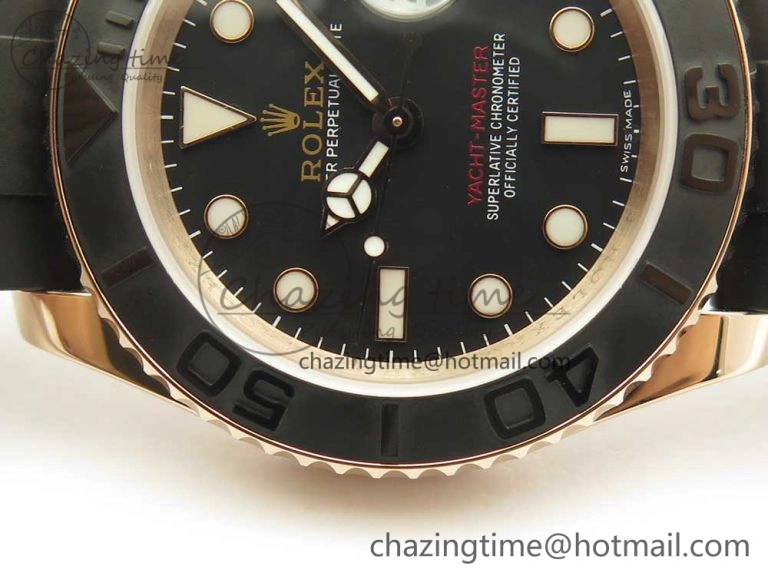 Yacht-Master 116655 DJF 1:1 Best Edition Black Ceramic Bezel on Oysterflex Rubber Strap A2836