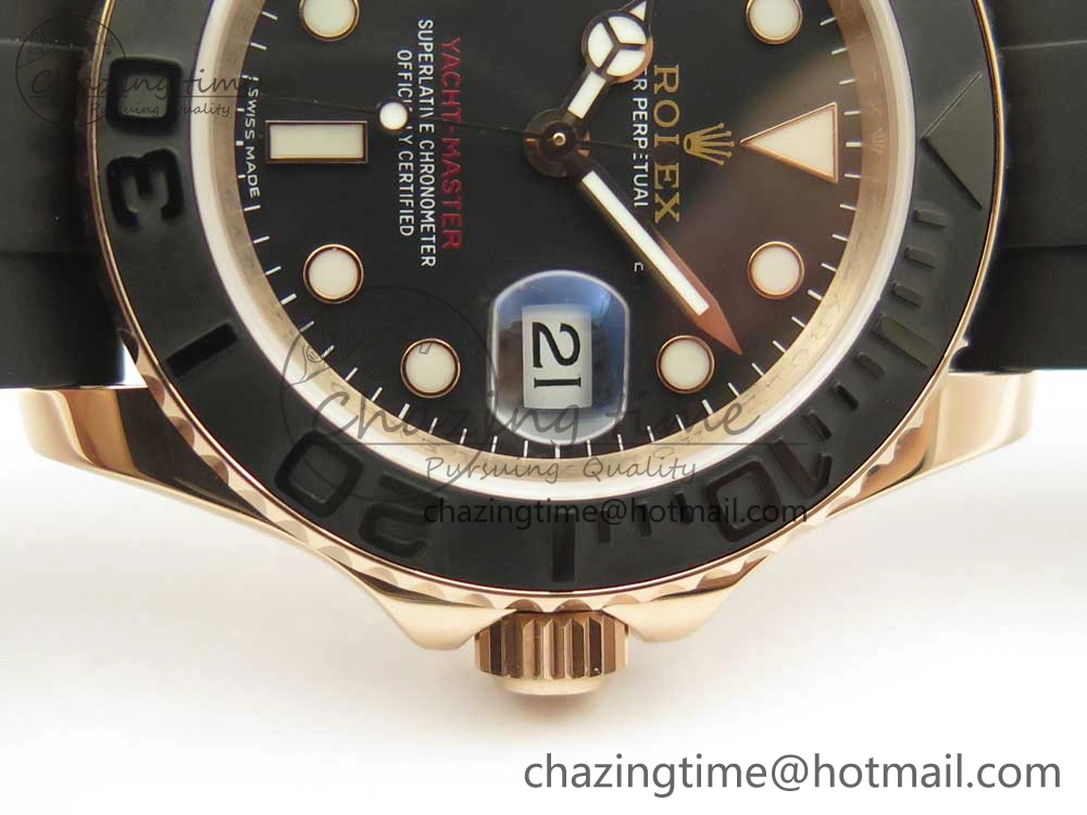 Yacht-Master 116655 DJF 1:1 Best Edition Black Ceramic Bezel on Oysterflex Rubber Strap A2836