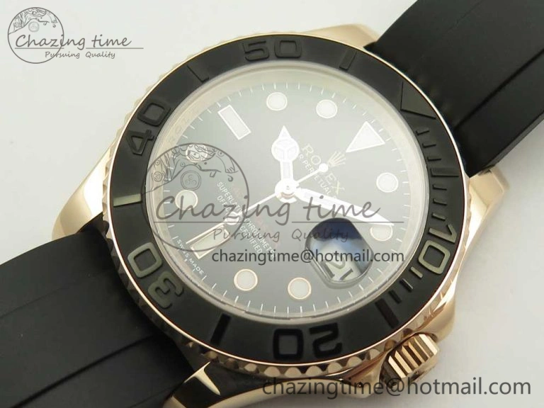 Yacht-Master 116655 DJF 1:1 Best Edition Black Ceramic Bezel on Oysterflex Rubber Strap A2836