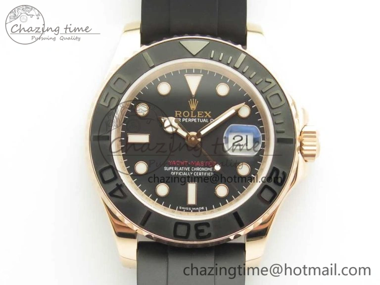 Yacht-Master 116655 DJF 1:1 Best Edition Black Ceramic Bezel on Oysterflex Rubber Strap A2836