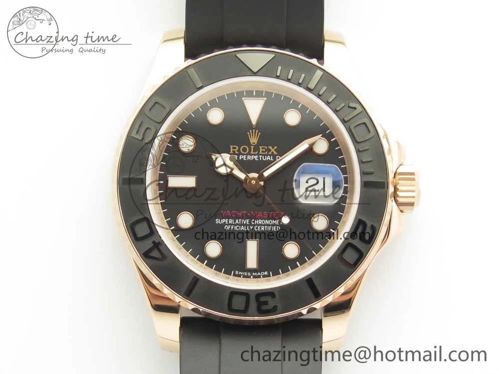 Yacht-Master 116655 DJF 1:1 Best Edition Black Ceramic Bezel on Oysterflex Rubber Strap A2836