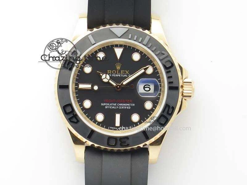 Yacht-Master 116655 JF 1:1 Best Edition Black Ceramic Bezel On Black Rubber Strap A2836 (Free Extra Strap)