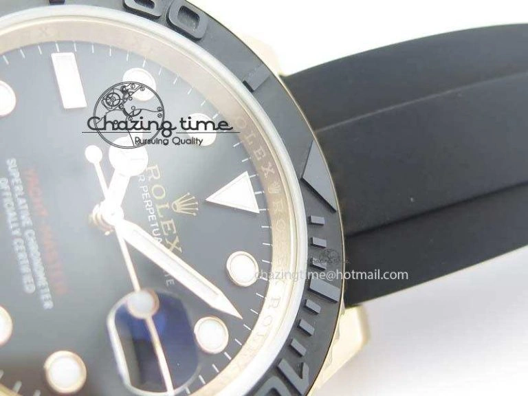 Yacht-Master 116655 JF 1:1 Best Edition Black Ceramic Bezel On Black Rubber Strap A2836 (Free Extra Strap)