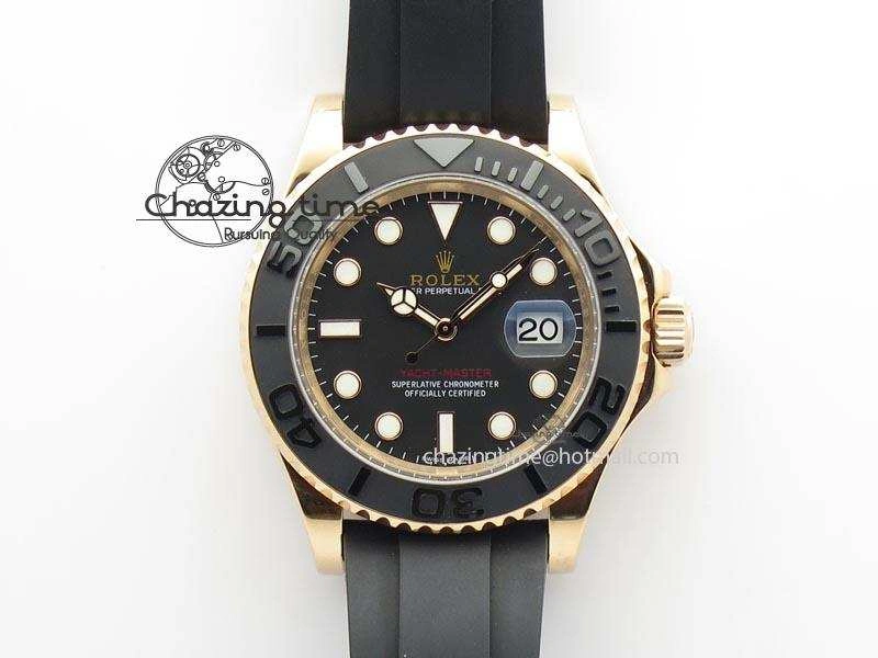 Yacht-Master 116655 Noob 1:1 Best Edition Black Ceramic Bezel On Black Rubber Strap A2836 (Free Extra Strap)