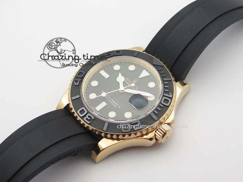 Yacht-Master 116655 Noob 1:1 Best Edition Black Ceramic Bezel On Black Rubber Strap A2836 (Free Extra Strap)