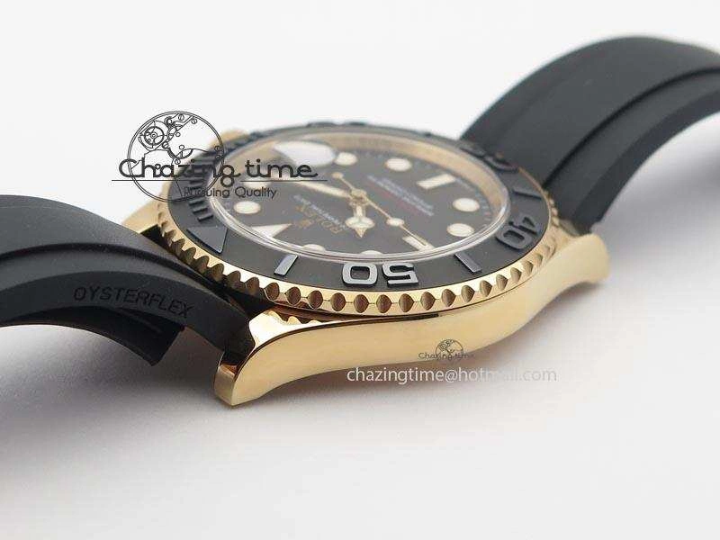 Yacht-Master 116655 Noob 1:1 Best Edition Black Ceramic Bezel On Black Rubber Strap A2836 (Free Extra Strap)