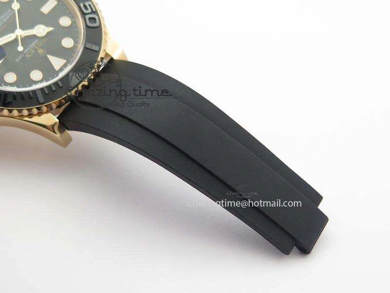 Yacht-Master 116655 Noob 1:1 Best Edition Black Ceramic Bezel On Black Rubber Strap A2836 (Free Extra Strap)