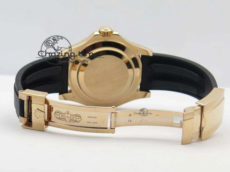 Yacht-Master 116655 Noob 1:1 Best Edition Black Ceramic Bezel On Black Rubber Strap A2836 (Free Extra Strap)