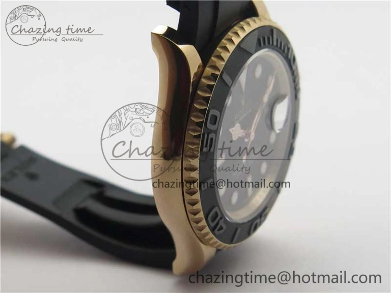 Yacht-Master 116655 RG Bp Maker Best Edition Black Ceramic Bezel on Rubber Strap SA3135