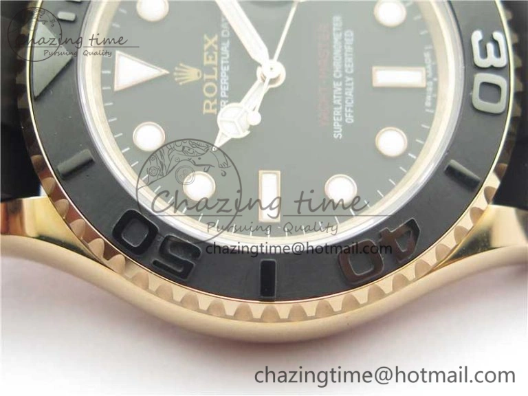 Yacht-Master 116655 RG Bp Maker Best Edition Black Ceramic Bezel on Rubber Strap SA3135