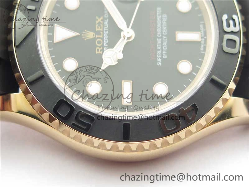 Yacht-Master 116655 RG Bp Maker Best Edition Black Ceramic Bezel on Rubber Strap SA3135