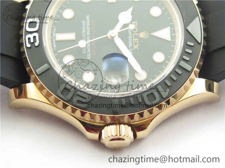 Yacht-Master 116655 RG Bp Maker Best Edition Black Ceramic Bezel on Rubber Strap SA3135