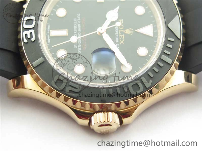 Yacht-Master 116655 RG Bp Maker Best Edition Black Ceramic Bezel on Rubber Strap SA3135