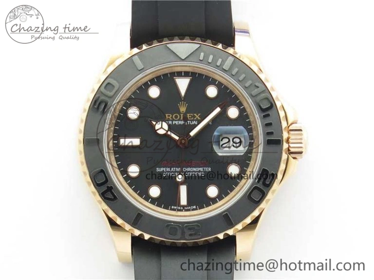 Yacht-Master 116655 RG Bp Maker Best Edition Black Ceramic Bezel on Rubber Strap SA3135