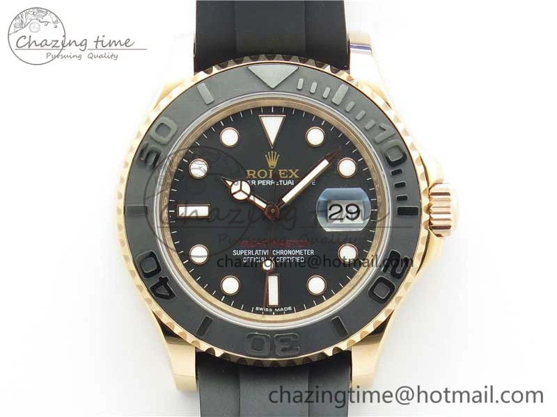 Yacht-Master 116655 RG Bp Maker Best Edition Black Ceramic Bezel on Rubber Strap SA3135